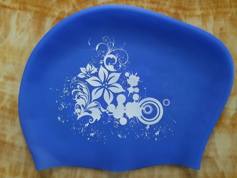 Women Silicone Waterproof Swimming Cap Ladies Long Hair Protection High Elastic Swim Caps For Surfing Diving Pool Hat Free Size: Dark Blue
