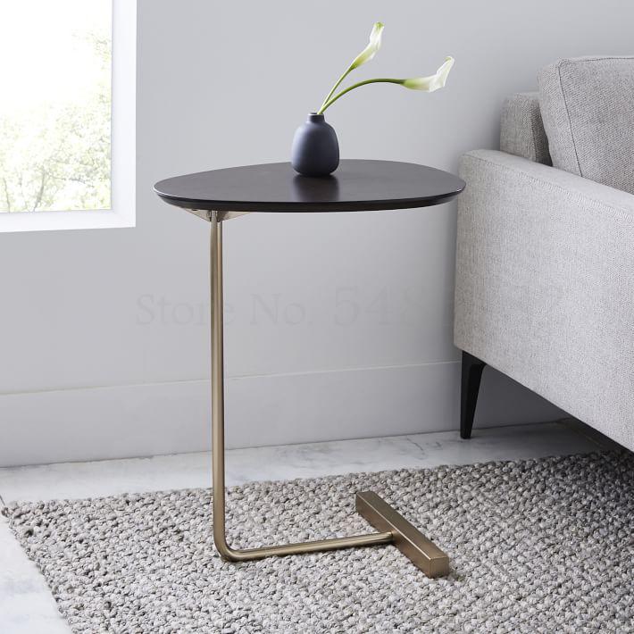 Stue oval stue sofabord salongbord soverom hjørnebord moderne lat nattbord lesebord: Bom klapp 1