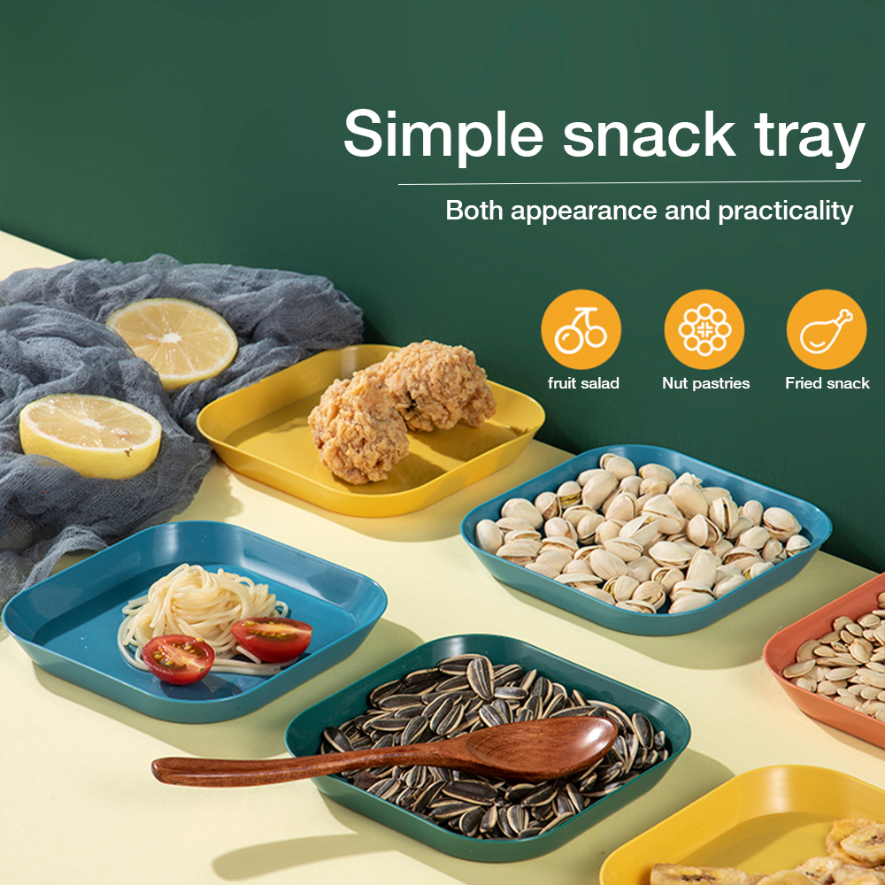 Wheat Straw Plate Eco-Friendly Multifunction Plate Unbreakable Cake Snacks Plate Dining Table Garbage Tray Spit Bone Dish