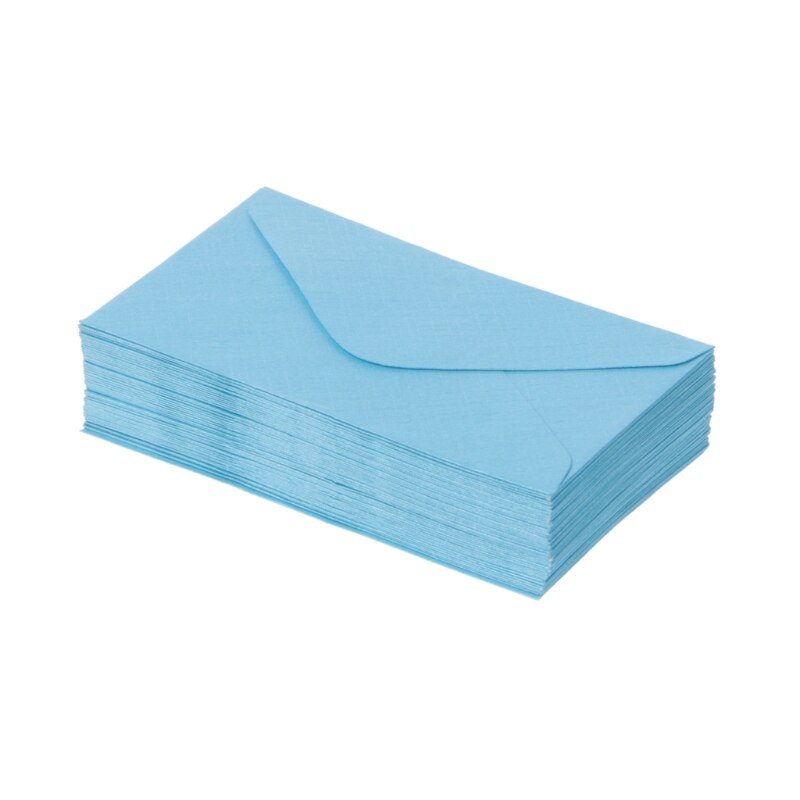 50 st färgglada retro tomma mini papper kuvert bröllopsfest inbjudan gratulationskort: Blå