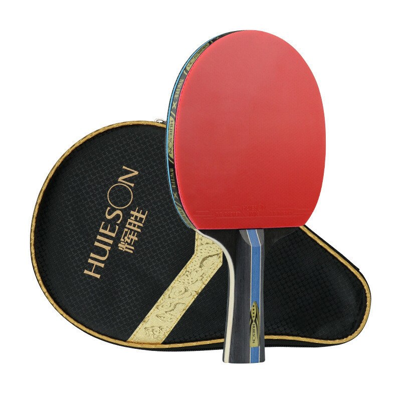 Huieson 4/5/6 Sterren Tafeltennis Rackets Dubbele Puistjes-In Rubber Beroep Training Krachtige Ping Pong Paddle Bat met Zak