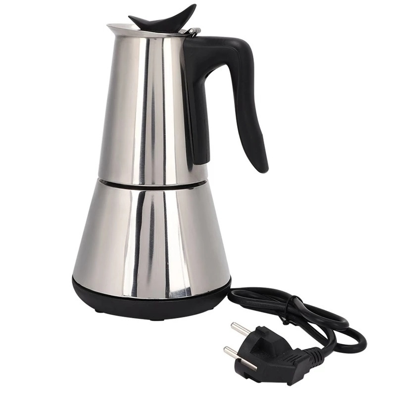 220 V Elektrische Italiaanse Moka Koffiepot EU Plug 300 ML Verdikte 304 Rvs Espresso Koffiezetapparaat Cubaanse Klassieke koffiepot: Default Title