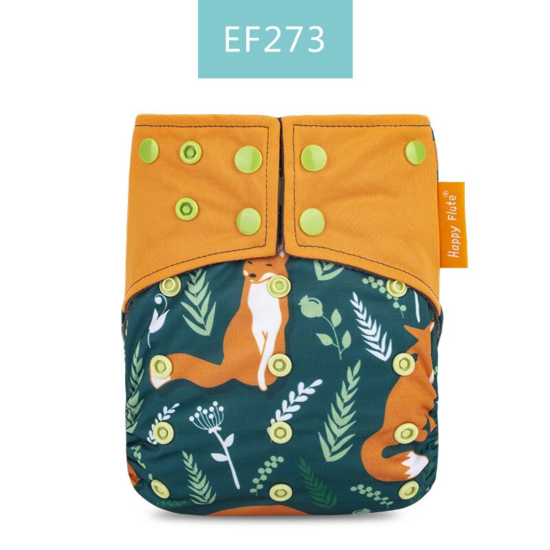 Happy Flute Organic Bamboo Cotton Night Use AIO Cloth Diaper Heavy Wetter Over Night Baby Diapers Fit 3-15kg Baby Two start: Smt022-ef273
