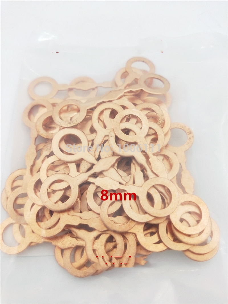 diesel oil return tube gasket M6 M8 oil pipe copper clamp pad, common rail injector repair tools