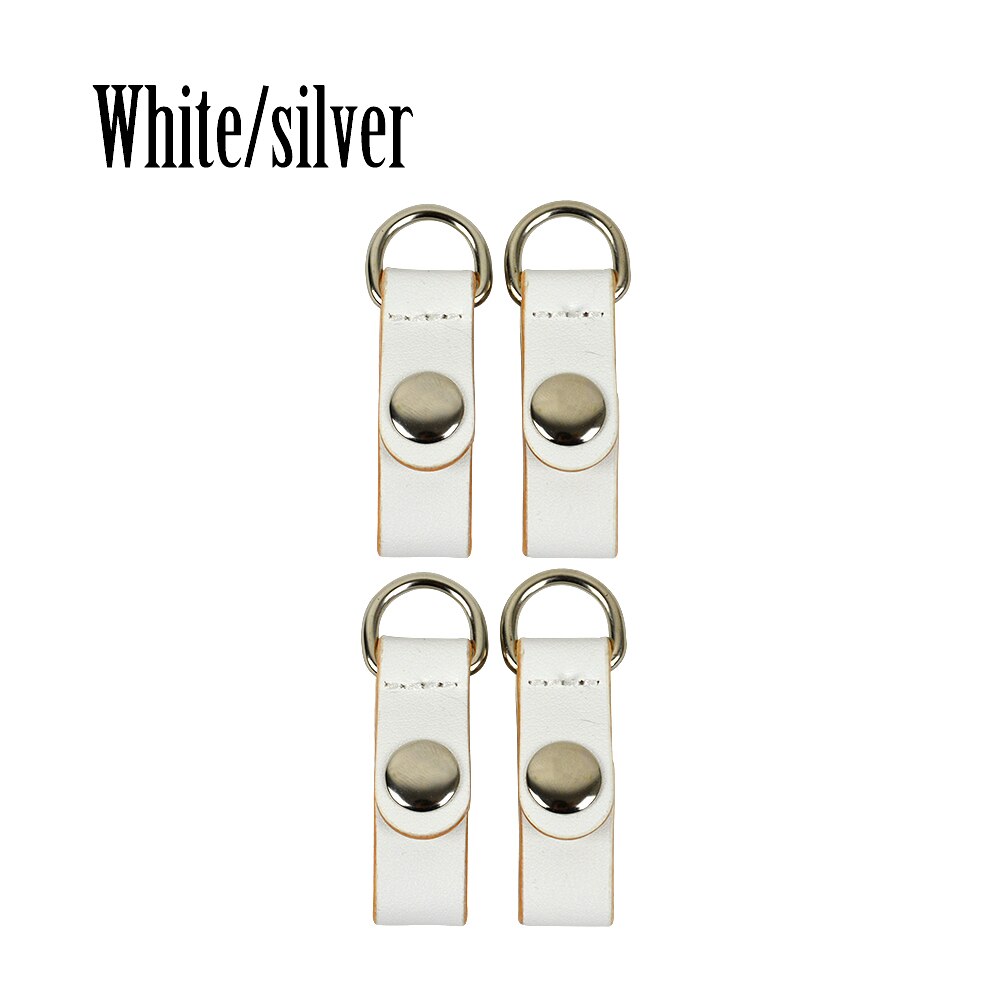 TANQU colorful 2 Pair 4 piece Clip Closure Attachment for Obag Faux Leather Strap Hook Clip for Opocket O bag: white silver