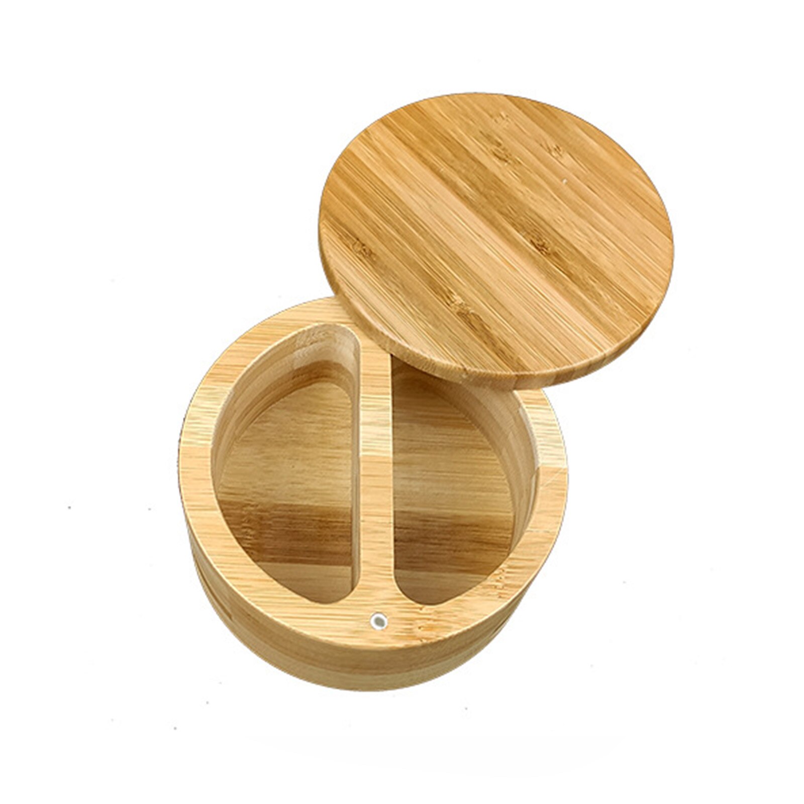Storage Boxes Salt Box Wooden Bamboo Storage Box With Magnetic Swivel Lid Container For Kitchen Storage Containers Salt Box: 12x6CM