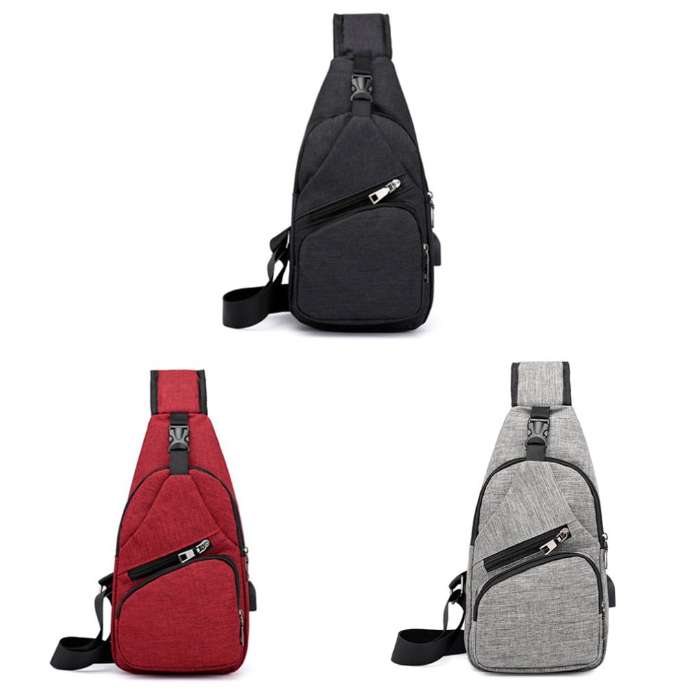 Antidiefstal borsttas heren trend praktische canvas taille usb oplaadbaar man vrouw schoudertas crossbody tas