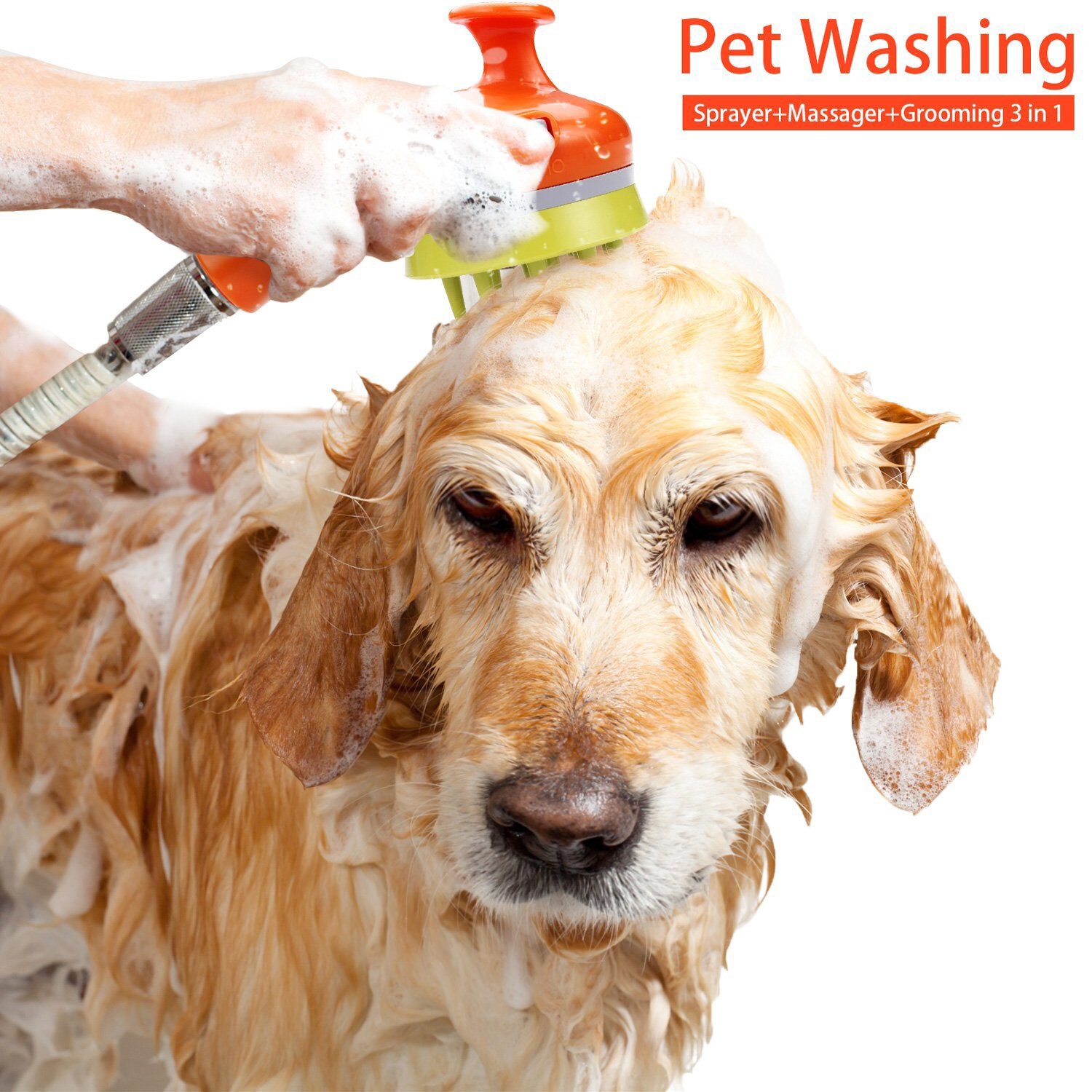 Hond Kammen Douche Spuit Pet Hond Water Sprinkler Borstel Voor Honden Katten Handheld Grooming Douchekop Met Zachte Naalden