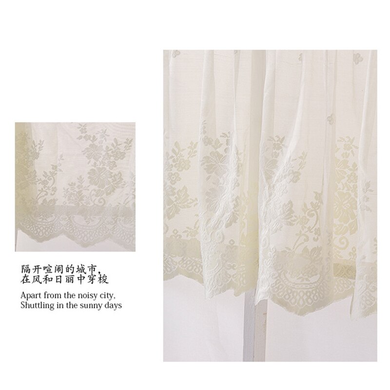 Kitchen Short Tulle Curtains Lace Coffee Cabinet Tulle Curtain Rod Pocket Bedroom Home Decor Short Curtain Solid Color