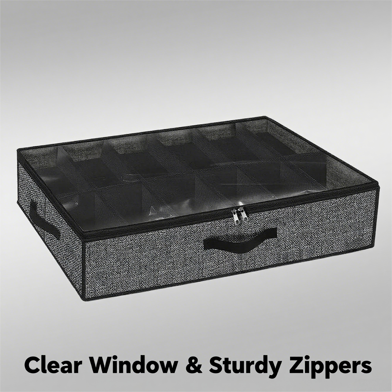 1 Piece Under-bed Shoe Storage Organizer Box, Can Accommodate 12 to 16 Pairs of Shoes, with Transparent Window, Foldable
