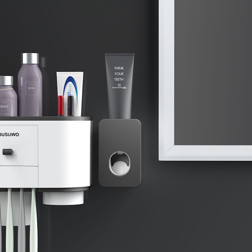Dentifricio Spremi Distributore Automatico di Dentifricio Spazzolino Da Denti a prova di Polvere Spazzolino Da Denti Supporto di Montaggio A Parete Del Basamento Bagno di Prodotto
