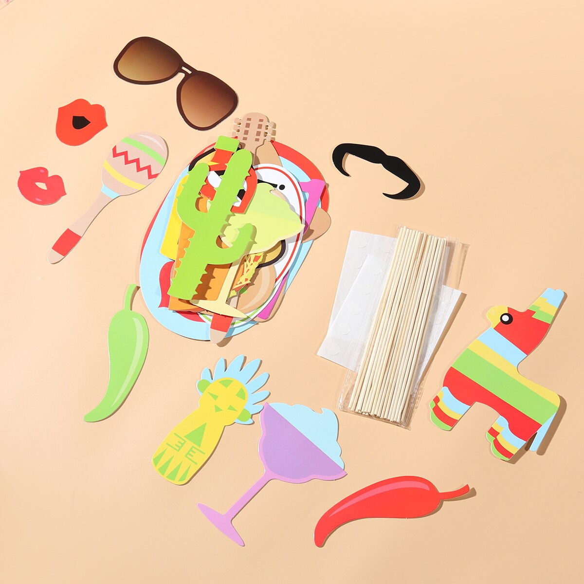 26 sztuk meksykańskie foto budka rekwizyty Selfie rekwizyty na meksykańskie wesele urodziny wieczór panieńnarty impreza tematyczna wystrój