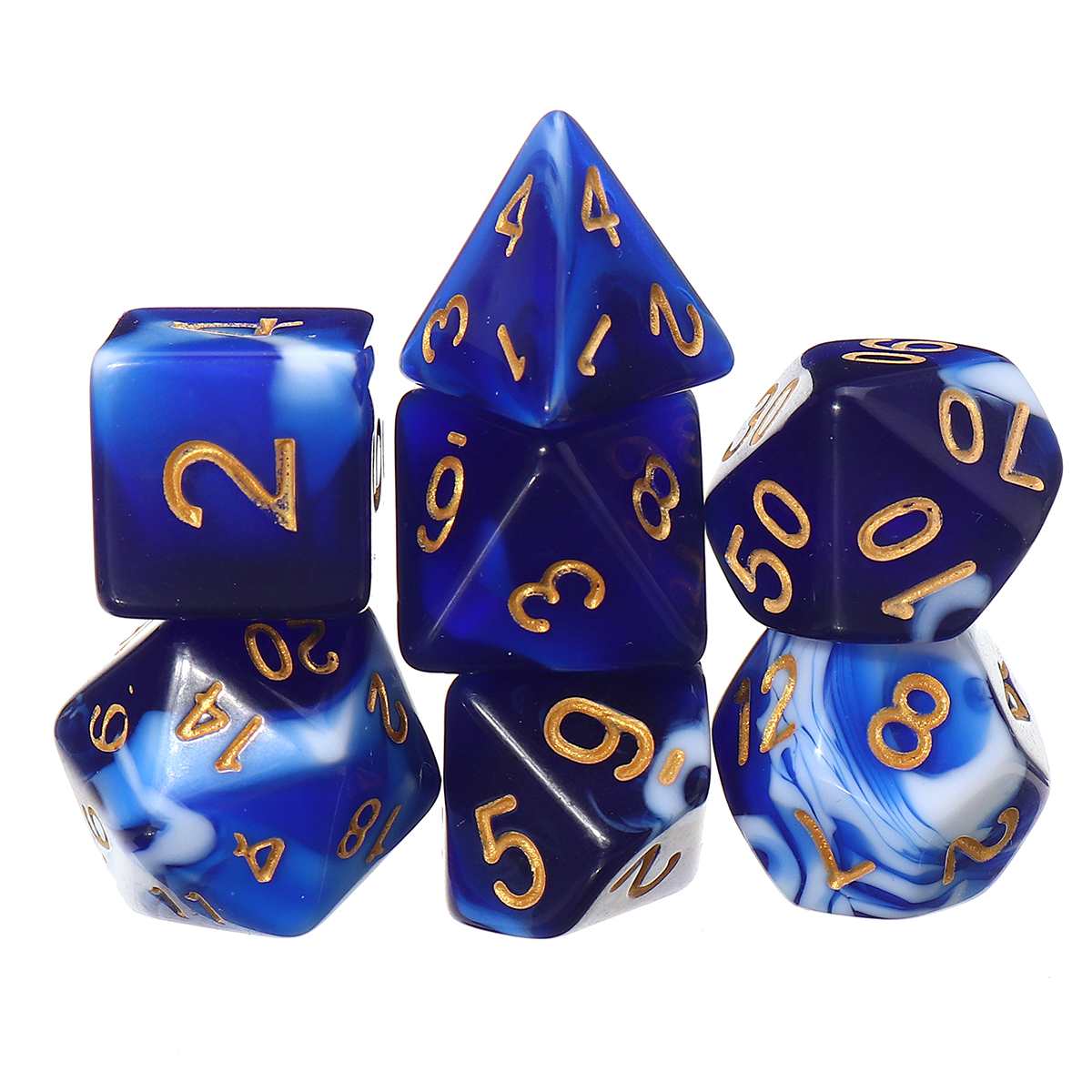 28 pièces/ensemble dés polyèdres Kit de dés avec pochette sac noir pour jeux D20 D12 D10 D8 D6 D4