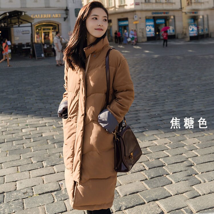 Junelove women& #39 ;s oversize over knæ lang varm frakke vintage vinter bomuldspolstret jakke parkas afslappet koreansk kvindelig tykt outwear: 5- khaki