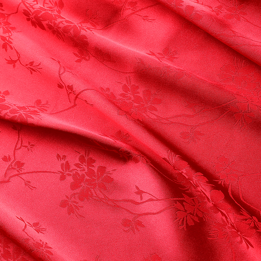 Kinesisk qipao-stoff jacquard silke sateng acetat imitert silke klær skjørt sateng kinesisk stil stoff: Hvit