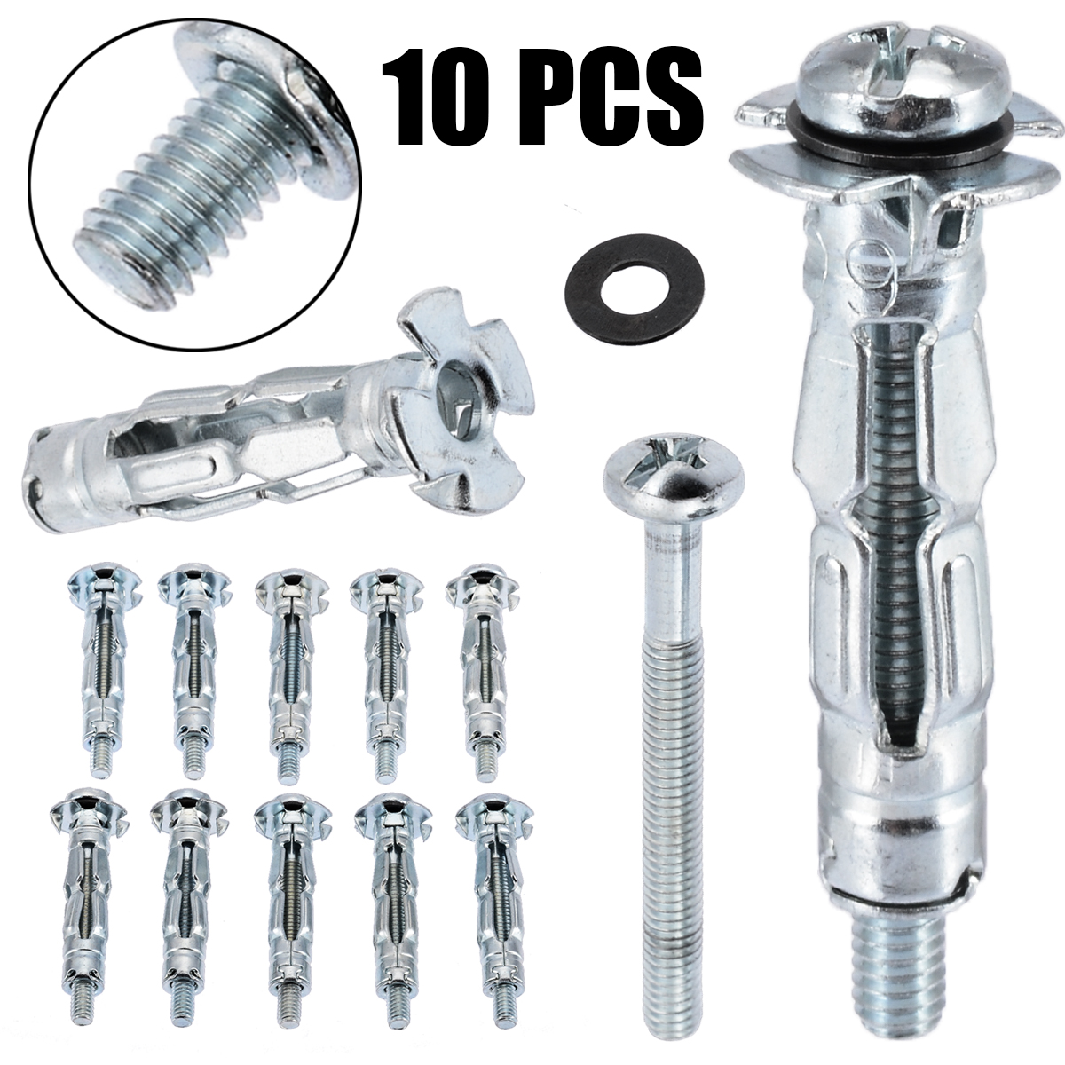 Ancrages muraux ajourés, 10 pièces M4X32, pour fiche en métal/cavité/plaque de plâtre/vis de fixation de offre spéciale