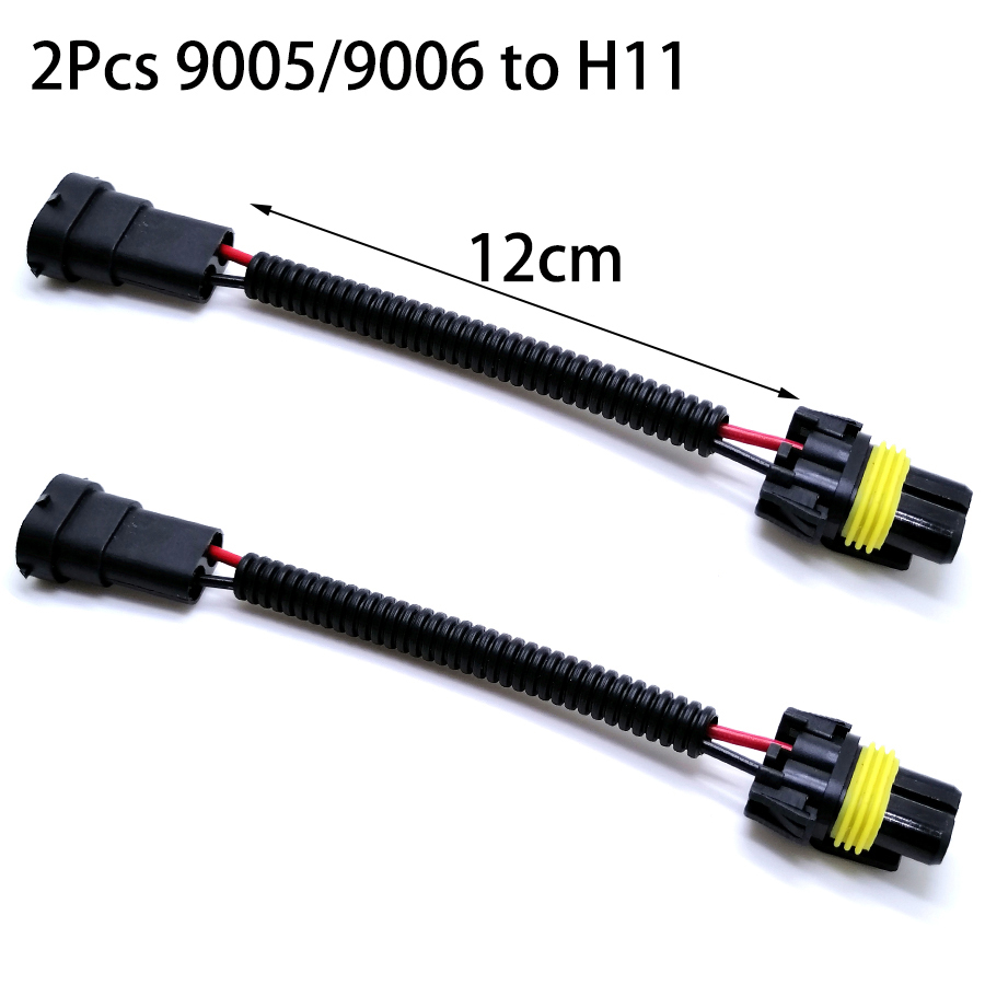 NHAUTP 2 uds HB3 9005 HB4 9006 hembra a H11 conector macho arnés de cableado faro de coche luz antiniebla Cable adaptador de enchufe