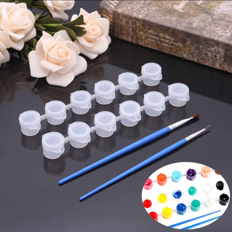 2 Sets Artist Paint Brush Watercolor Acrylic Oil Painting Drawing + Pigment Box