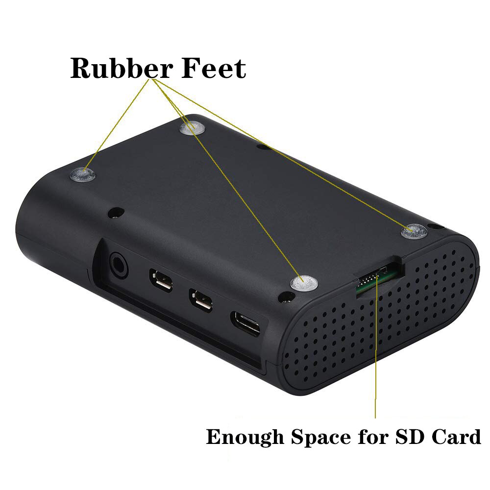 Raspberry Pi 4 ABS Case Black Plastic Box Enclosure with Cooling Fan Cooler for Raspberry Pi 4 Model B Pi 4B Pi4
