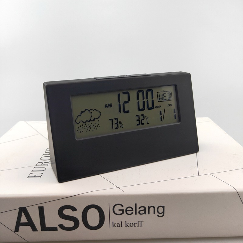 Alarm Clock Temperature Humidity Monitor Digital Weather Station for Office Bedside Kitchen