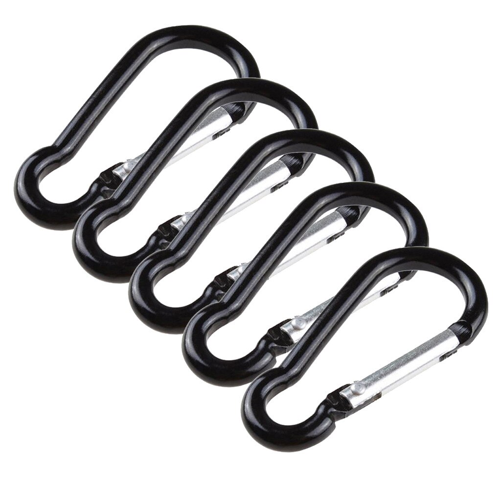 1/5/10 Stuks D Vormige Aluminium Karabijnhaak Snap Haken Sleutelhanger Voor Paracord Outdoor Activiteiten Wandelen Camping accessoires