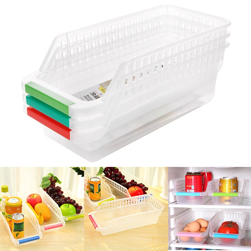 Kitchen Organizer Kitchen Refrigerator Storage Rack Fridge Shelf Holder Pull-out Drawer Organiser Space Saver Kitchen Storage
