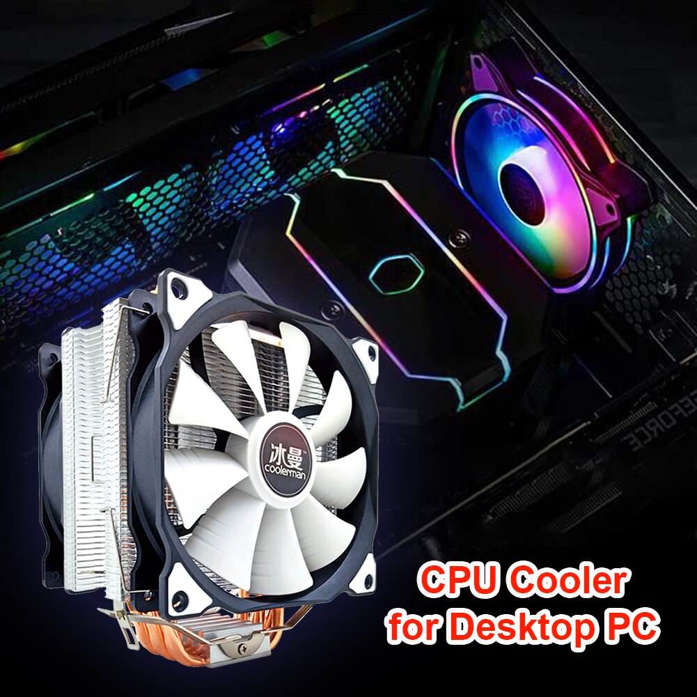 PC Desktop Computer Case Cooler Fan 12cm CPU Fan 6 Heat Pipes Cooler PWM Heatsink Radiator for Intel AMD