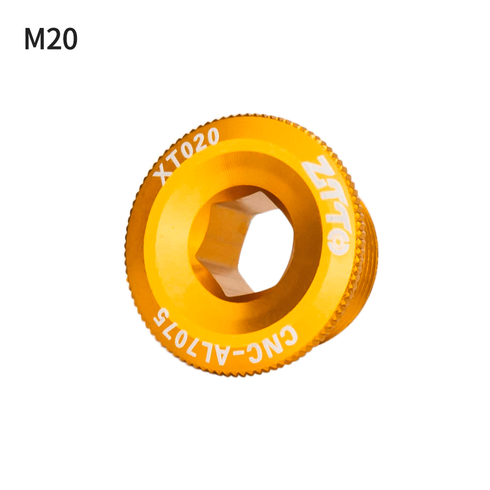 ZTTO-perno de brazo de manivela de bicicleta, tapas de tornillo de manivela de aleación de aluminio, tornillos de cubierta de manivela de bicicleta de montaña y carretera M20 M19 M18 Universal para M6000 105: YELLOW