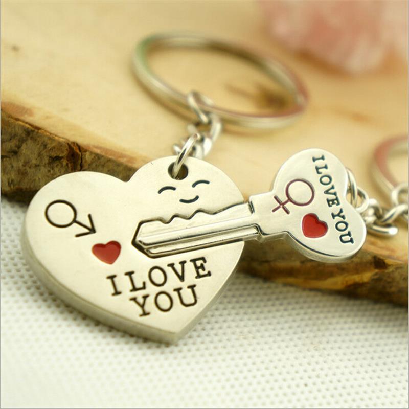 1 Pair Lovers Key to My Heart Keychain Valentine's Day Wedding Favors And Souvenirs Wedding Event & Party Supplies
