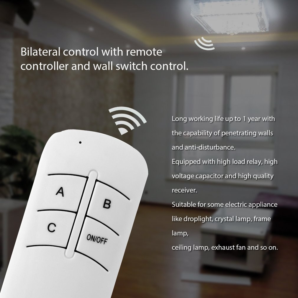 220V 3 Way ON/OFF Digital RF Remote Control Switch Wireless For Light Lamp Worldwide Store Brand