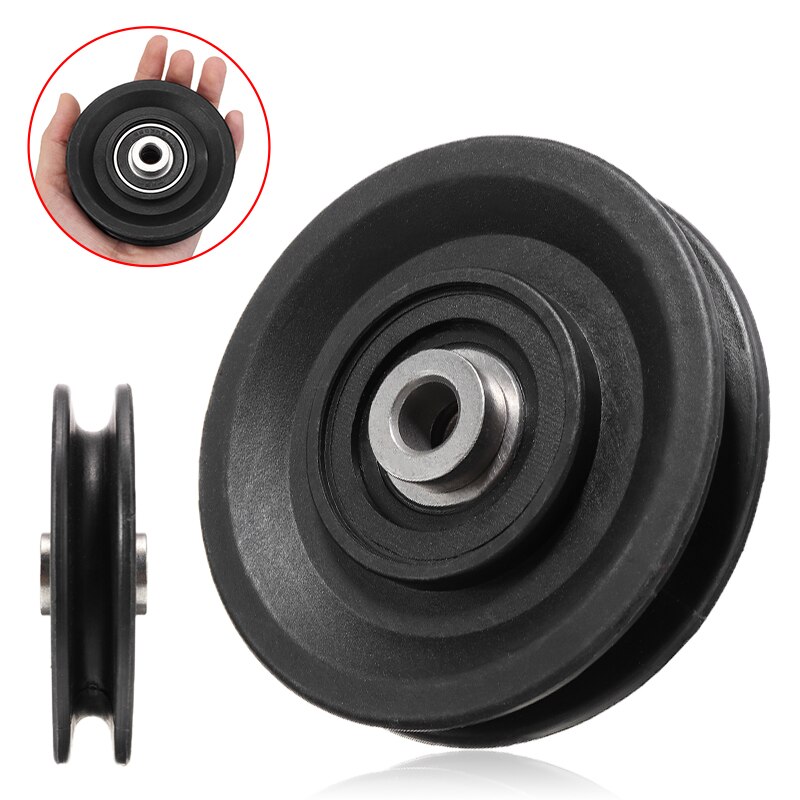 MAYITR Bearing Pulley 90mm Wearproof Nylon Bearing Pulley Wheel Cable Gym Universal Fitness Equipment Part