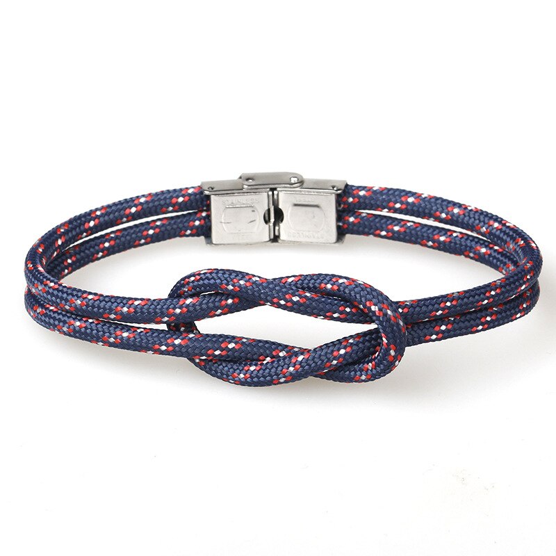 Trend Charm Paraplu Touw Gevlochten Armband Mannen Homme Femme Roestvrij Stalen Gesp Handmatige Diy Paar Armbanden Voor Vrouwen