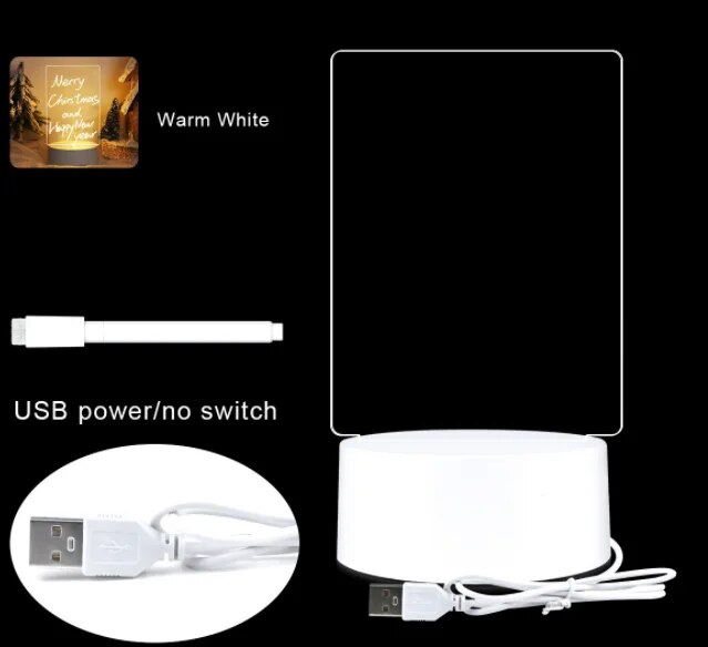 Led-skrivebord notesblok , 3d visuel skrivebordslampe, kæreste, håndlavet skrivebord dekorativ ornament akryl: Flåde