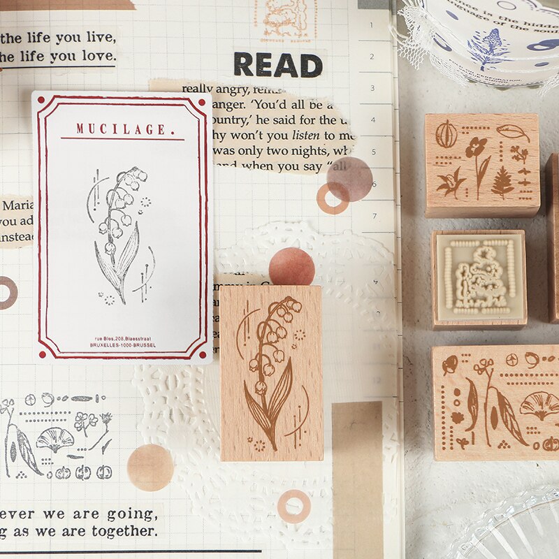 10 unids/lote de sellos de letras de floristería DIY sellos de goma madera para scrapbooking papelería scrapbooking sello estándar