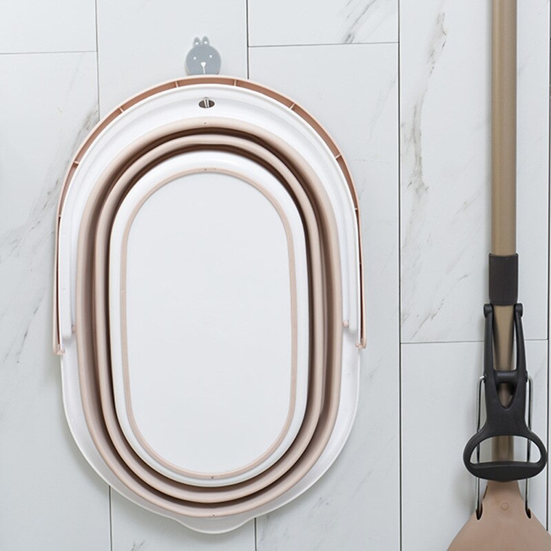 Folding Plastic Mop Bucket Camping Wash Bucket With Handle Floor Mop Cleaning Fishing Car Wash Bucket Household Tool WF106