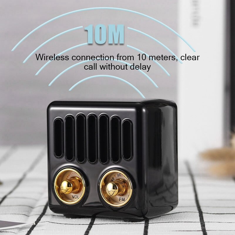Retro Radio Bluetooth Speaker, FM Radio with Old Fashioned Classic Style, AUX Bluetooth TF Card MP3 Player