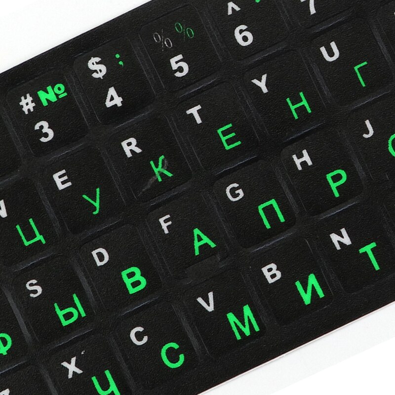 Pegatinas para teclado español/inglés/ruso/francés/árabe, pegatinas de letras estándar para ordenador de 10 "a 17", película para cubrir teclado con