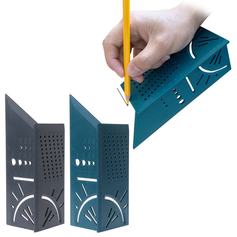 Multifunctional Angle Ruler 45 90 Degree Plastic Accurate Woodworking Square Angle Ruler Marking Gauge Carpenter Tool
