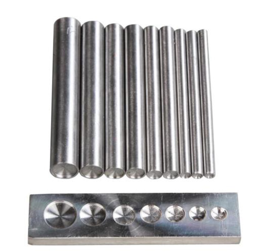 Double Cap Leather Rivet Rapid Setter Tool Kit & Steel Anvil Die Rivet Installation Tool-9 Sizes Available (Up to Your Choice)