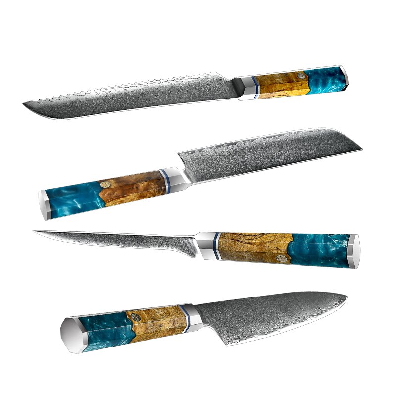Grandsharp Kitchen Knife Set Damascus Kitchen Knife vg10 Japanese Steel Santoku Utility Bread Chef Gyuto Knives Cooking Tools