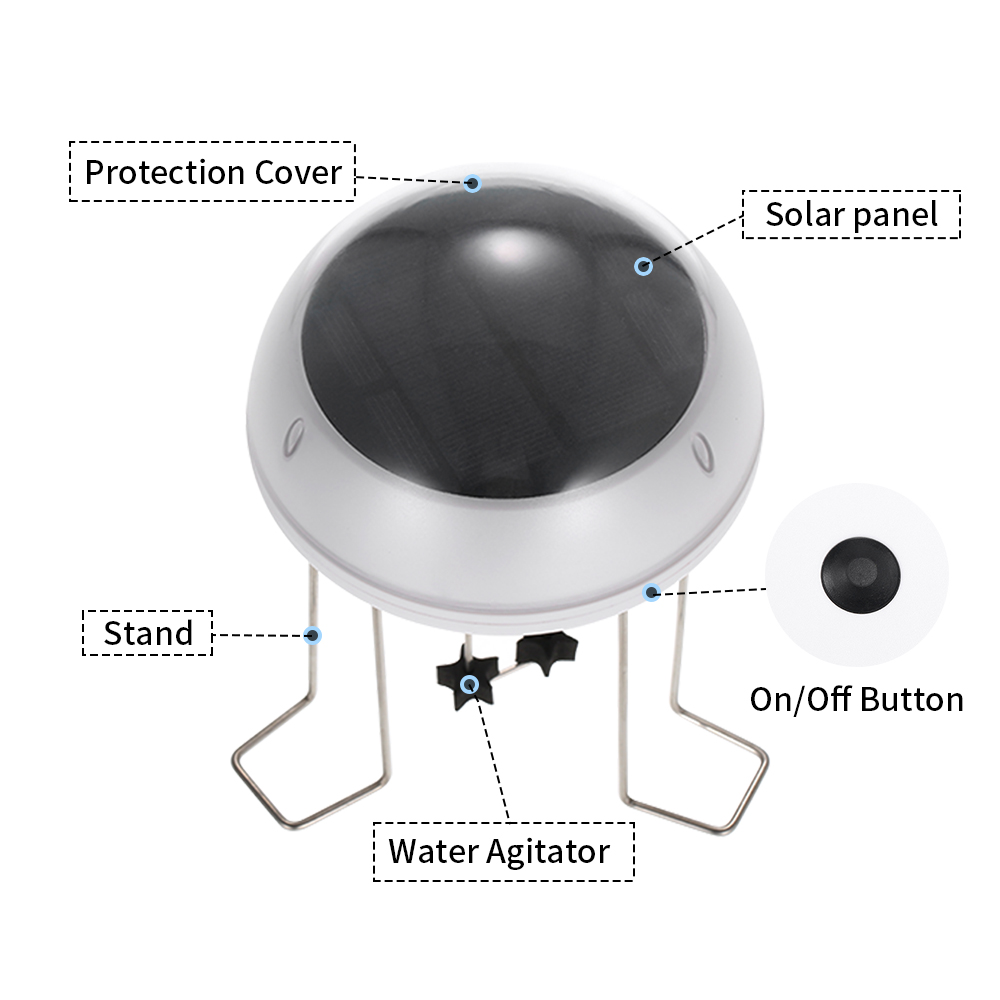 Solar Water Wiggler For Bird Bath Style Fountain Solar Powered Water Agitator With Battery Pond Decoration Garden Decor