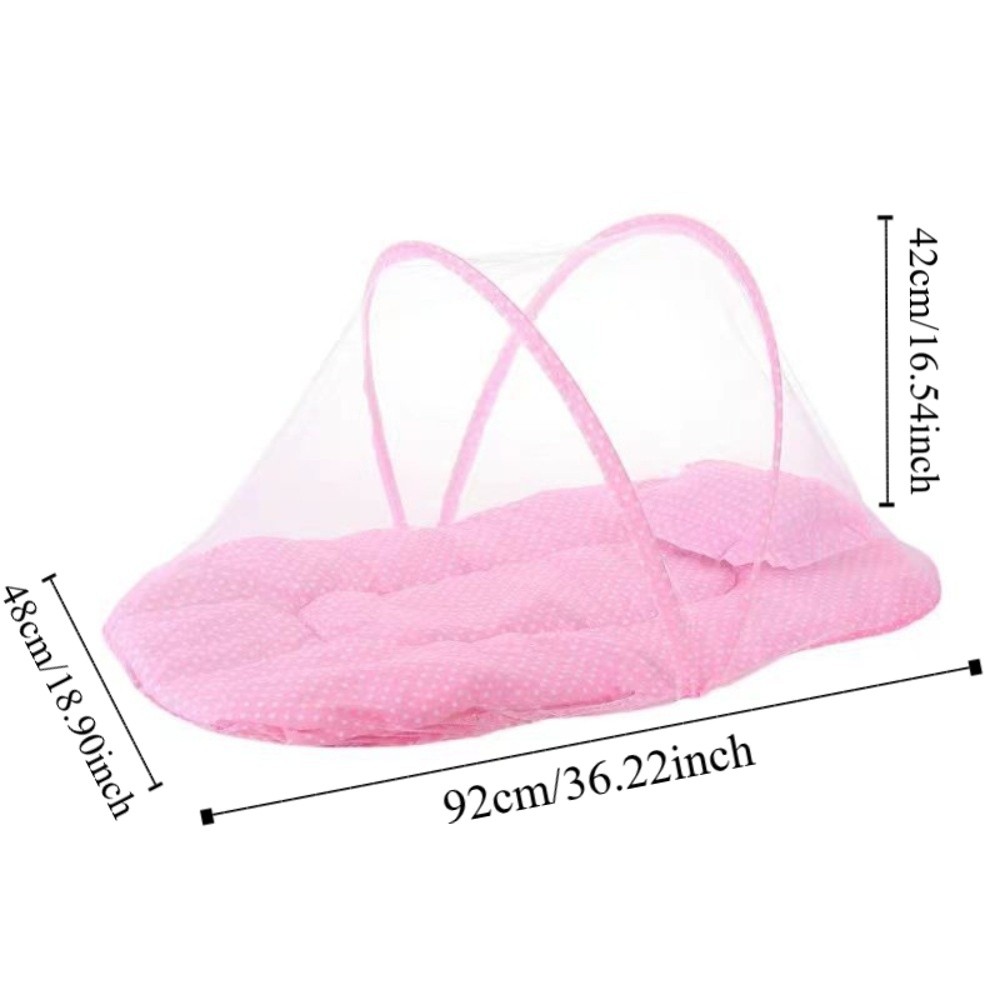 Rede de berço respirável fofa, malha de poliéster, rede de cama dobrável, durável, proteção total, redes mosquiteiras infantis, parar de escalar o bebê