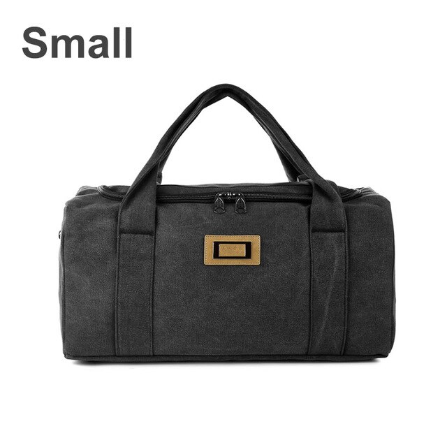 Grote Capaciteit Bagage Tas Reistas Mannen Dikke Canvas Moving Reistas Vrouwen Moederschap Pakket Bagage Tas B324: Black Small