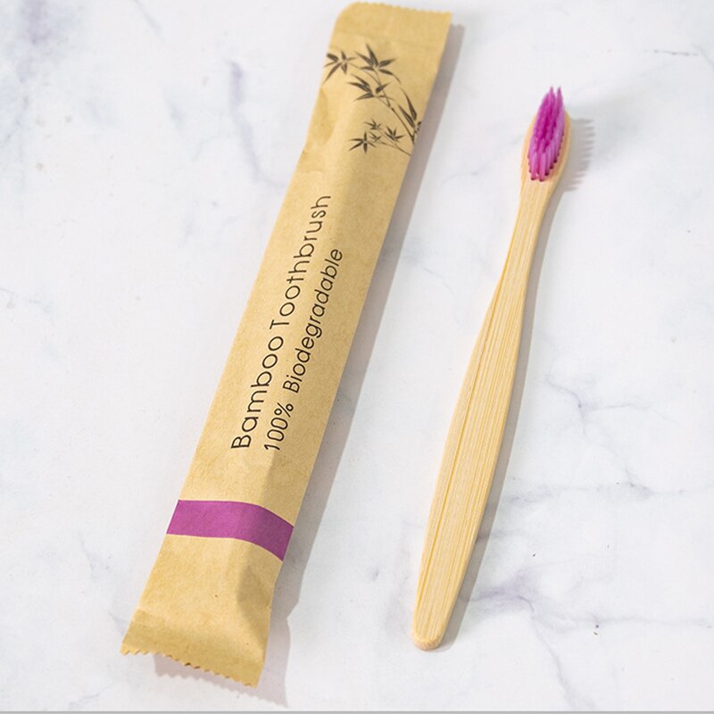 1pc Bamboo Toothbrush Soft Bristle with Individual Kraft Paper Bag Biodegradable Eco Friendly Products Oral Hygiene