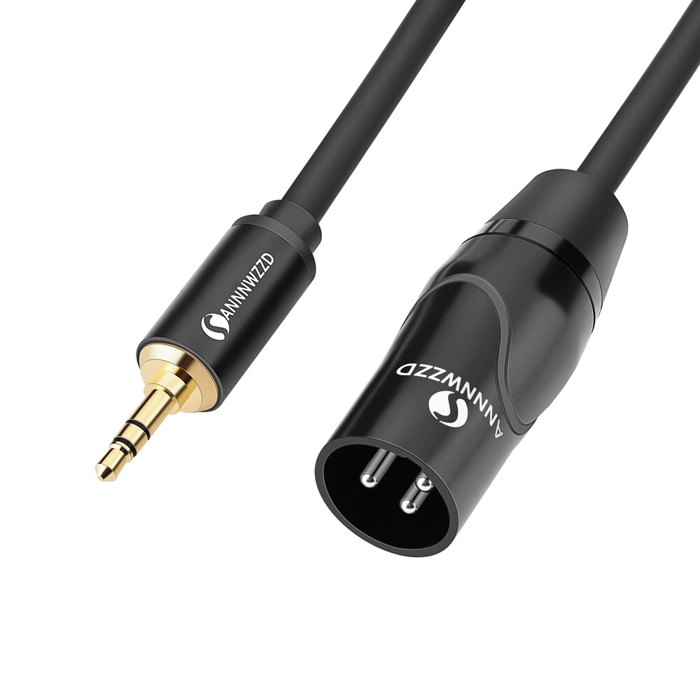 3.5mm Jack to XLR Cable TRS Stereo Male to XLR Male Balanced Interconnect Audio Cable for Microphones Sound Consoles Amplifier