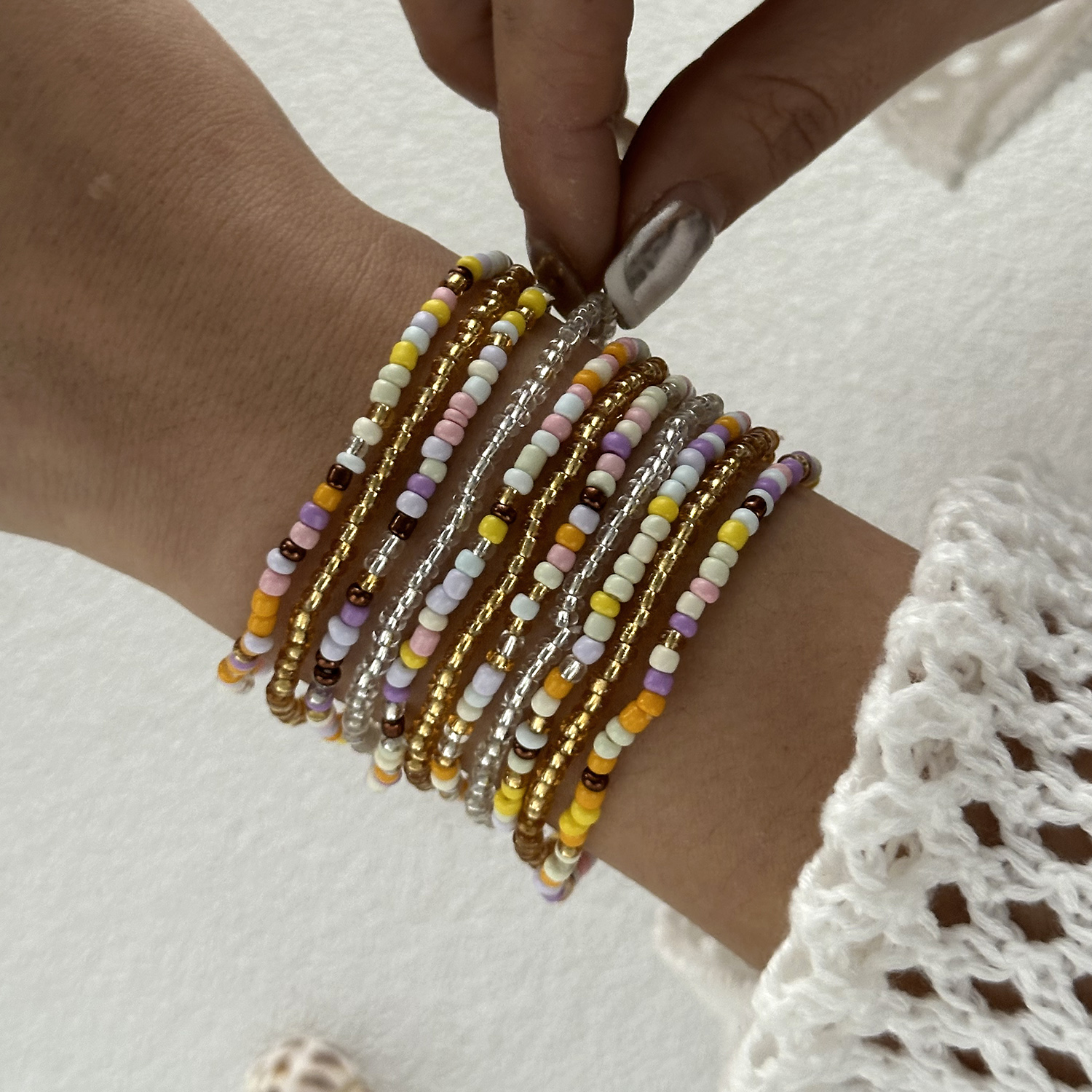 Bohemian Imitation Shell Beads Bracelet For Women Sea Star Turtle Woven Rope Bracelet Handmade Friendship Beach Jewelry