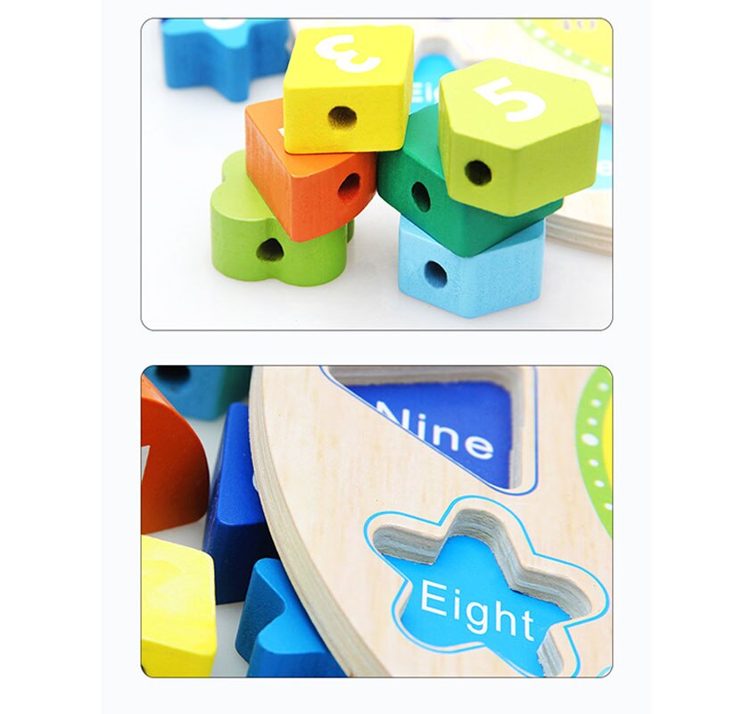 1-2 Weken 3 Jaar Oude Puzzel Jongen Vrouwelijke Pairing Blokken Kralen Baby Kinderen Klok Brief Vorm Cognitieve Baby speelgoed