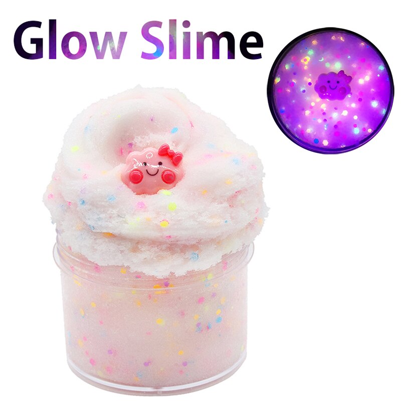 Fluorescent Could Slime Fluffy Glow In Dark Polymer Clay Charms All For Slime Supplies Luminous Glue Plasticine Antistress Toys