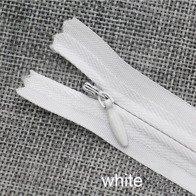 Cremalleras de nailon cerradas, 10 Uds., 15cm de longitud, a medida, para pantalones, bolsos, cierres deslizantes, costura de ropa DIY, accesorios para manualidades: white