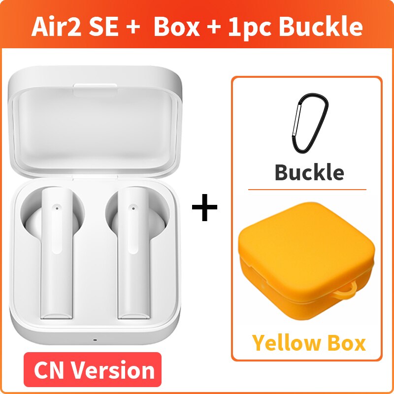 Écouteurs Bluetooth sans fil d'origine Xiaomi Air 2 SE écouteurs Air2 SE TWS Mi Ture SBC/AAC contrôle tactile: CN Add Yellow Case